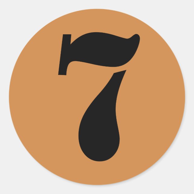 Adesivo Redondo Número 7 Sete Números de Estêncil Dourados Peruano (Frente)