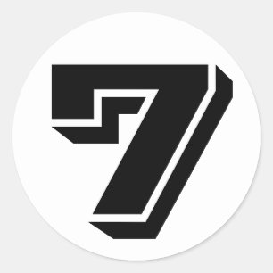 Adesivo Redondo Número 7 Sete Números de Vineta por Janz White