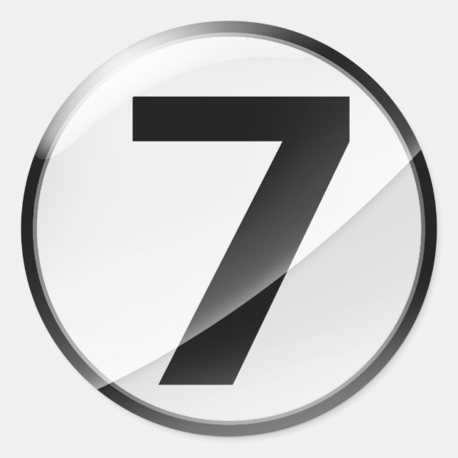 Adesivo Redondo Número 7: Vinheta preta (Frente)