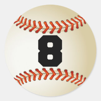 Adesivo Redondo Número 8 Baseball