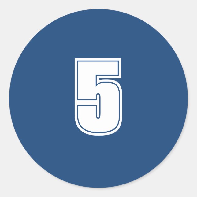 Adesivo Redondo Número cinco de material de planejamento simples 5 (Frente)