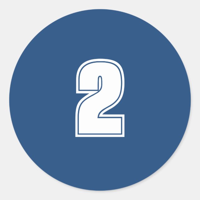 Adesivo Redondo Número dois de material de planejamento simples 2  (Frente)
