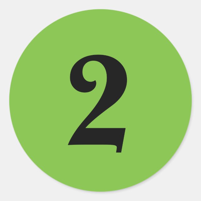 Adesivo Redondo Número dois de material de planejamento simples 2  (Frente)