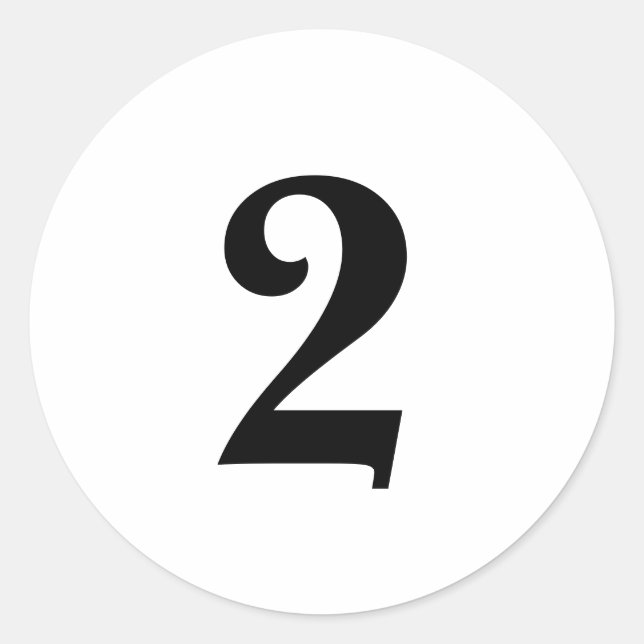 Adesivo Redondo Número dois de material de planejamento simples 2  (Frente)