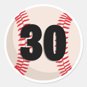 Adesivo Redondo Número Favorito do Baseball #30