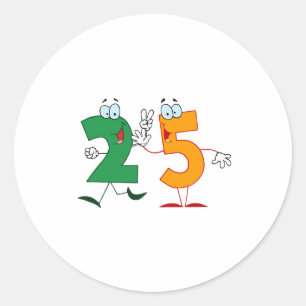 Adesivo Redondo Número feliz 25