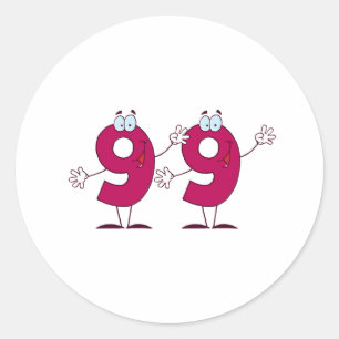 Adesivo Redondo Número feliz 99