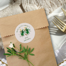 Adesivo Redondo Número Floral 15 Marfim Verde e Dourado Quinceaner