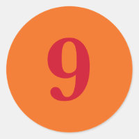 Número nove planejamento simples 9 laranja vermelh