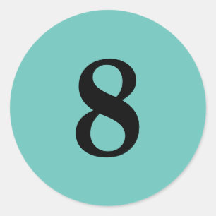 Adesivo Redondo Número Oito suprimentos de planejamento simples 8