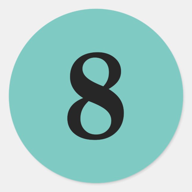 Adesivo Redondo Número Oito suprimentos de planejamento simples 8  (Frente)