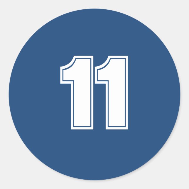 Adesivo Redondo Número Onze provisões de planejamento 11 marinho b (Frente)