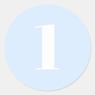 Adesivo Redondo Número personalizado moderno, data, azul claro