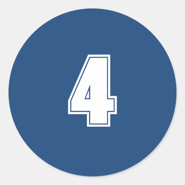 Adesivo Redondo Número quatro de material de planejamento simples  (Frente)
