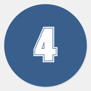 Adesivo Redondo Número quatro de material de planejamento simples