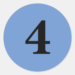 Adesivo Redondo Número quatro de material de planejamento simples 