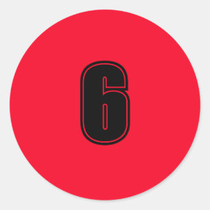 Adesivo Redondo Número seis de material de planejamento simples 6