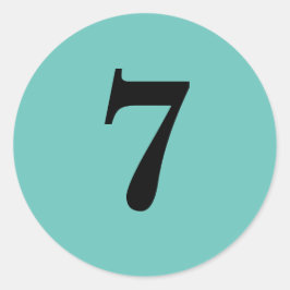 Adesivo Redondo Número Sete de material de planejamento simples 7