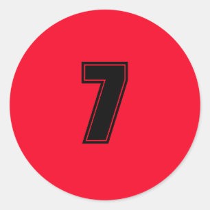 Adesivo Redondo Número Sete de material de planejamento simples 7