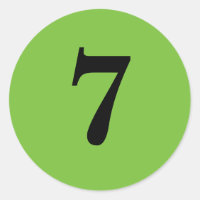 Número Sete de planejamento simples 7 verde preto