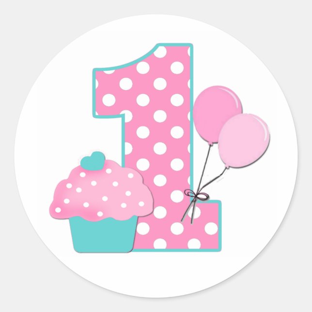 Adesivo Redondo Número Um (Frente)