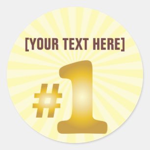 Adesivo Redondo número um com nome personalizado