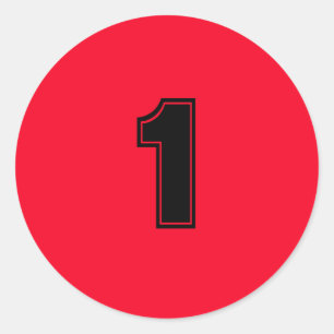 Adesivo Redondo Número Um de planejamento de recursos simples 1 pr