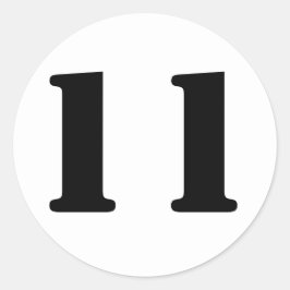 Adesivo Redondo Números de lápis por Janz Número 11 Eleven Branco