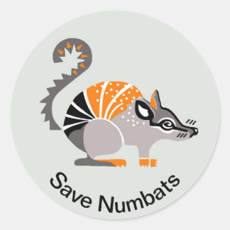 Adesivo Redondo NÚMEROS - Marsupial - Animais ameaçados -