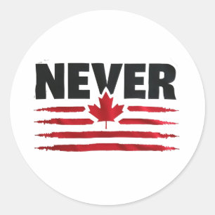Adesivo Redondo Nunca 51ruas Canadense American Trump Politic