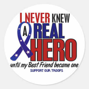 Adesivo Redondo Nunca conheceu um melhor amigo do herói 2 (apoie