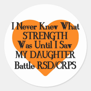 Adesivo Redondo Nunca Conheci Força/Coração/Filha...RSD/CRPS