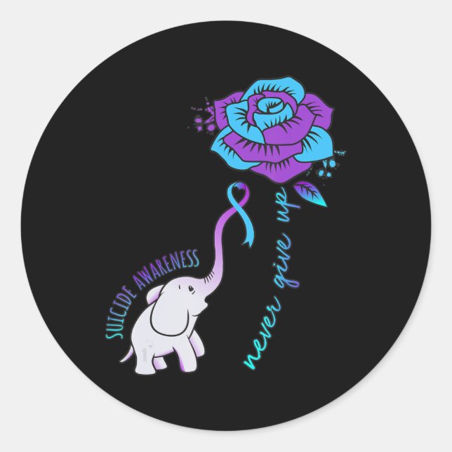 Adesivo Redondo Nunca Desista De Feliz Sensibilização Para O Suicí (Frente)