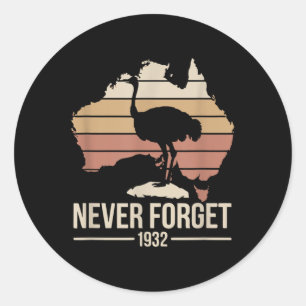 Adesivo Redondo Nunca Esqueça O Tributo De História Da Austrália N