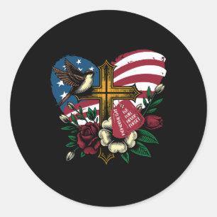 Adesivo Redondo Nunca Esqueceremos o Dia da Memória da Bandeira Am
