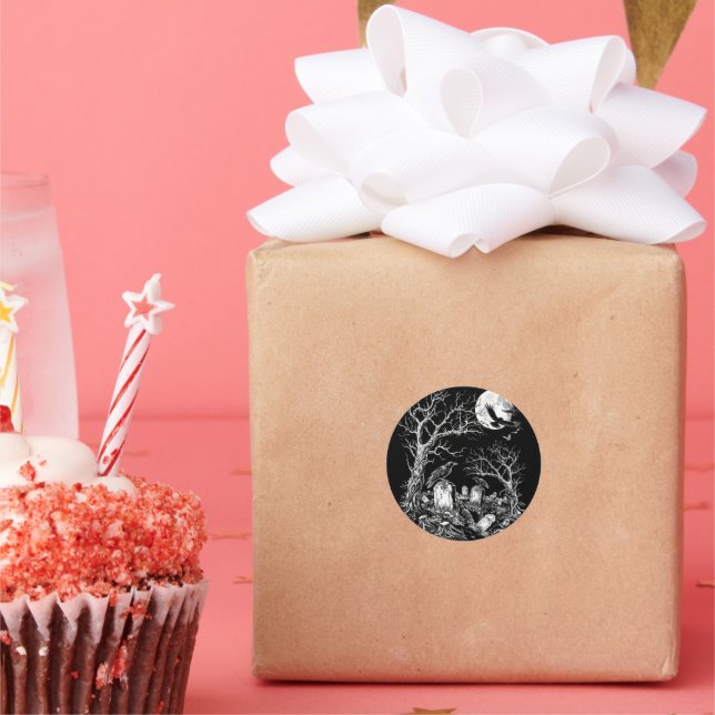 Adesivo Redondo Nunca mais Cemitério (Festa)