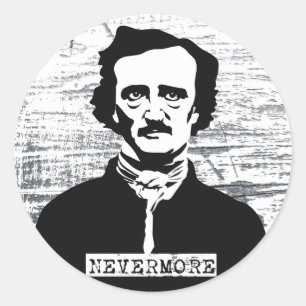 Adesivo Redondo Nunca mais Edgar Allan Poe