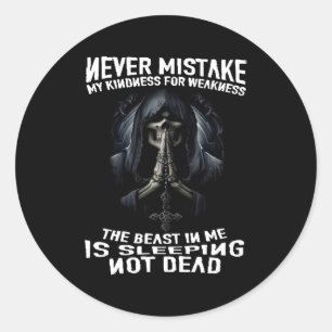 Adesivo Redondo Nunca Misture Minha Bondade Por Fraqueza Básica