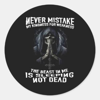 Adesivo Redondo Nunca Misture Minha Bondade Por Fraqueza Básica