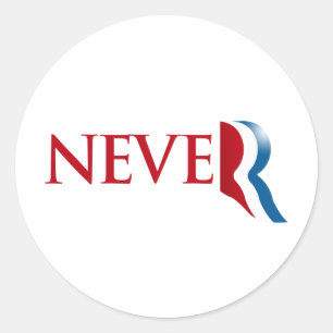 Adesivo Redondo Nunca Romney.png