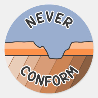 Adesivo Redondo Nunca se Conforme - Desconformidade Angular do Geó