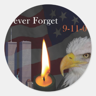 Adesivo Redondo Nunca se esqueça do 9-11-01