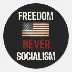 Adesivo Redondo Nunca Socialismo Antisocialista Republicano