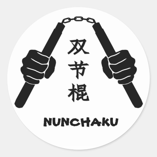 Adesivo Redondo Nunchaku Sticker (Frente)