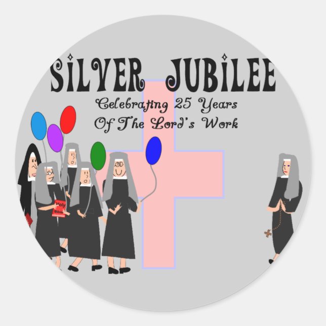 Adesivo Redondo Nuns Silver Jubilee Gifts (Frente)