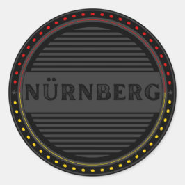 Adesivo Redondo Nürnberg City Pride Emblem – German Identity