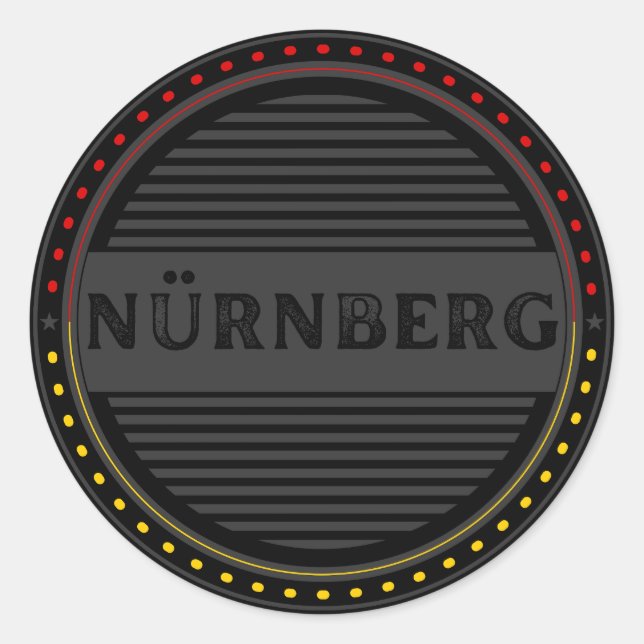 Adesivo Redondo Nürnberg City Pride Emblem – German Identity (Frente)