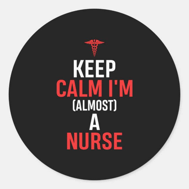 Adesivo Redondo Nurse Gift | Keep Calm I Am A Nurse (Frente)