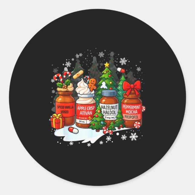 Adesivo Redondo Nurse Medical Profol Ativan Haldo Christmas Health (Frente)