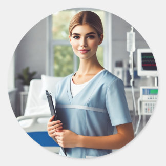 Adesivo Redondo Nurse Stickers birthday 